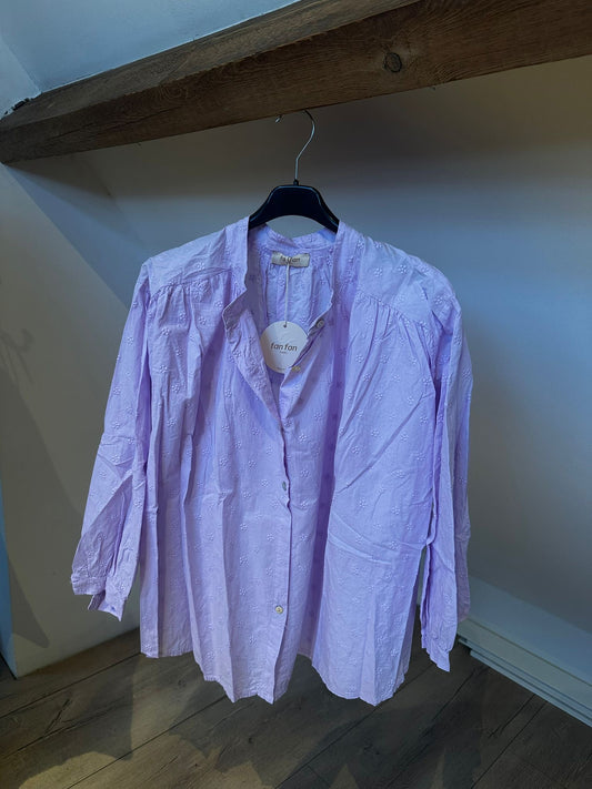 Oversized Lila borderie hemdje TU