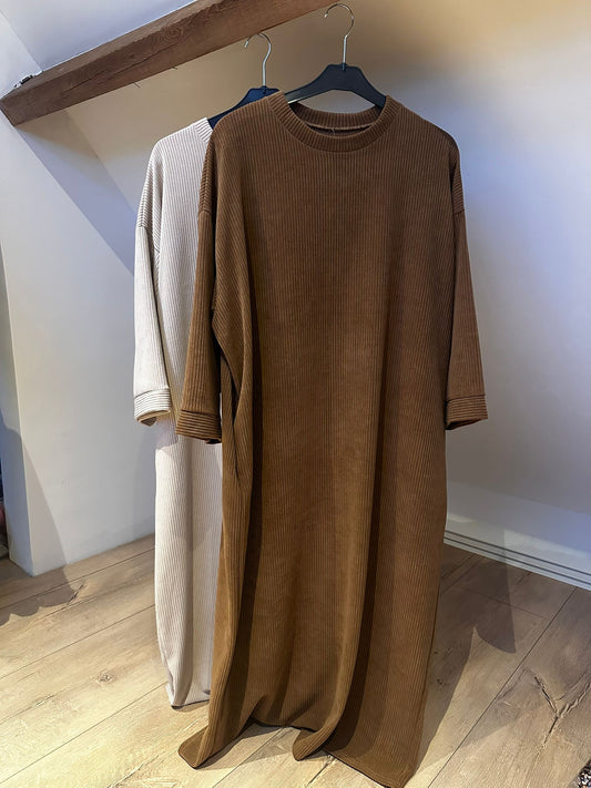 Oversized velours kleed met zakken